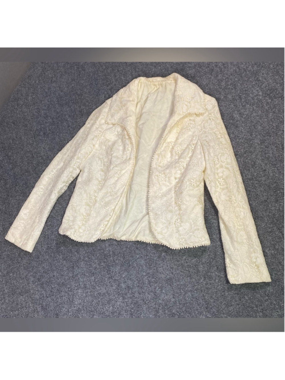 Vintage 60s Dress Set Women 4 D’Allaird’s Floral Lace Mod Dolly Girl Cream - Picture 16 of 16